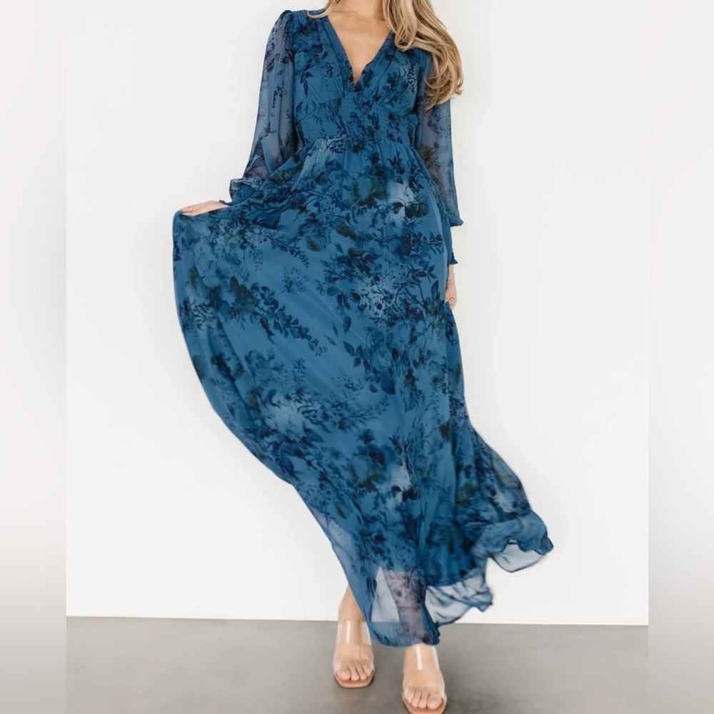 Baltic Born Blue Floral Maxi Dress HEMMED